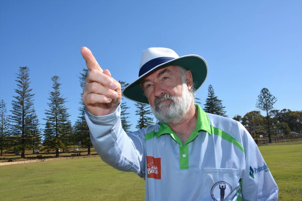 Got him!: Peter Friend has come to town to umpire Hastings River District Cricket Association matches.