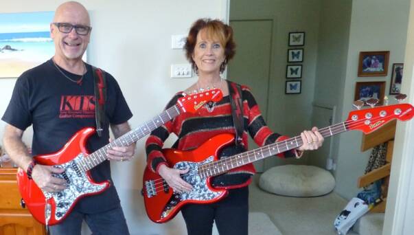 Guitarist joins cream of crop: Bounty Hunters' David and Lyn Hinds, with their exclusive signature Sonic guitar and bass Katana and Sakura.