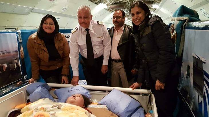 Egyptian Eman Ahmed, who weighs 500kg, travelled to India for surgery on a Egypt Air cargo plane. Photo: Tumblr
