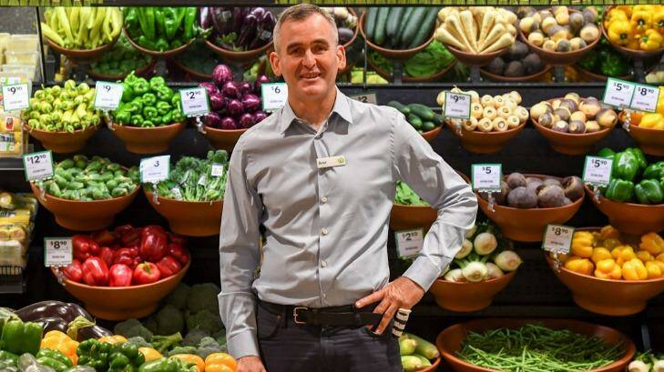 Woolworths' chief executive Brad Banducci has restored sales growth in supermarkets - but it came at a cost to profits.
  Photo: Peter Rae