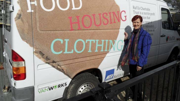 Helping hand: Aileen Jefferis with a van Ruf Us, the charity she founded, uses to assist the homeless. Photo: Mark Russell