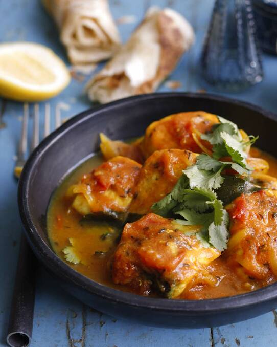 Simple fish curry <a href="http://www.goodfood.com.au/good-food/cook/recipe/simple-fish-curry-20111111-29u8k.html"><b>(recipe here).</b></a> Photo: Marina Oliphant