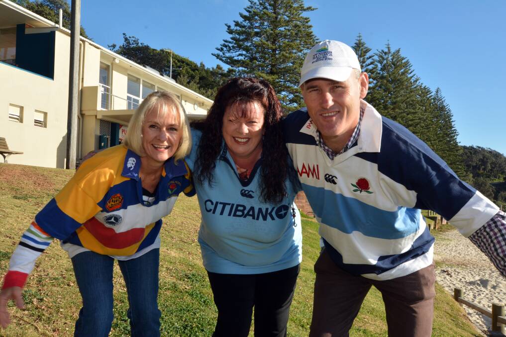 Get ready to scrum: Port Central's Ann-Maree Crowe, SCA Radio's Maureen Moore and Port Macquarie-Hastings mayor Peter Besseling are ready to face off against the opposition at Friday night s Mayor's Sporting Fund Trivia Night.