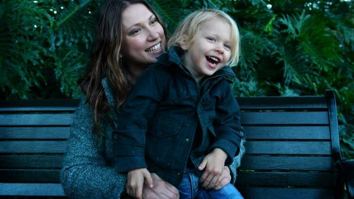 Francesca Lever with her son Leo, who has made a full recovery after damaging his osephagus when he swallowed a button battery. Photo: Steven Siewert