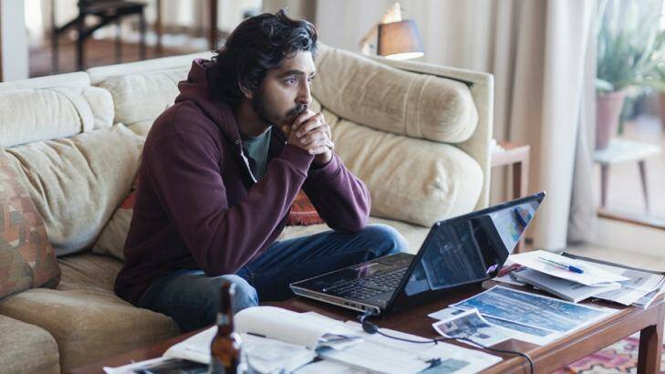 Dev Patel as Saroo Brierly, searching for his mother using Google Earth, in Lion.