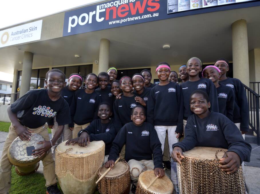 Smiling faces: The African Children's choir snapped by Peter Gleeson at Port News on Monday, will perform at North Haven Bowling & Recreation Club on Saturday night.
