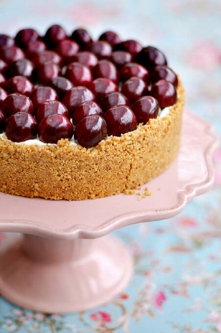 Use fresh or stewed cherries in this Stephanie Alexander cheesecake <a href="http://www.goodfood.com.au/good-food/cook/recipe/lyns-cherry-cheesecake-20111019-29vev.html"><b>(recipe here).</b></a> Photo: Marina Oliphant