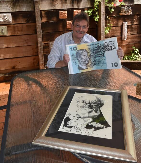 On the money: Malcolm Andrews is the nephew of Gordon Andrews, who designed Australia's banknotes when the country went decimal in 1966 - 50 years ago on Sunday.                                                     Pic: MATT McLENNAN