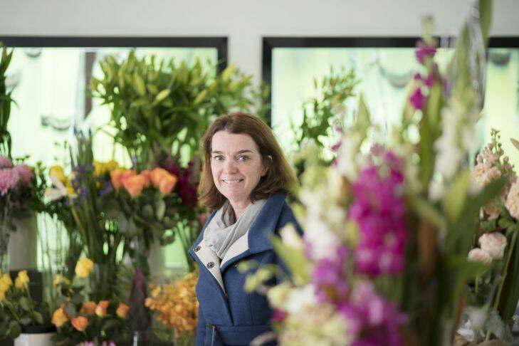 South Australian Senator Anne Ruston poses for a photo in a florist store in Adelaide,  Friday 25 September 2015.  AFR news Picture By David Mariuz