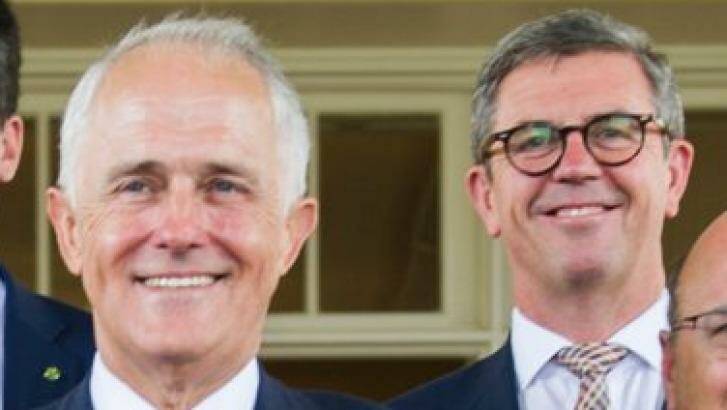Prime Minister Malcolm Turnbull and Dr David Gillespie. Photo: Elesa Kurtz