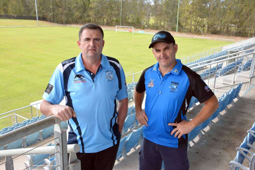 Men in charge: Geoff Kelly is the Port City Breakers president while Phil Trembath is at the Sharks' helm.