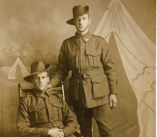 Family mystery: Great mates in the Great War, Reuben "Wack" Allen, left, and Thomas Dures. 
