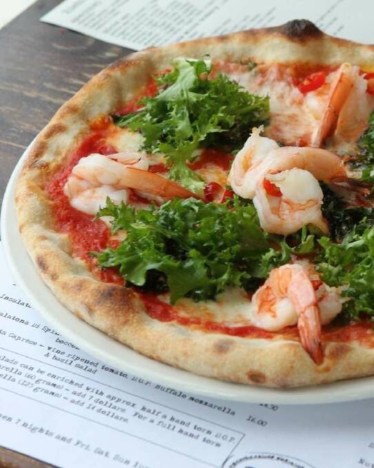 Tiger prawn and chilli pizza at DOC in Carlton. Photo: Rodger Cummins