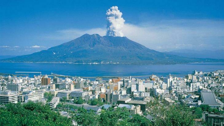View of Sakurajima volcano from Shiroyama Hill in Kagoshima. Photo: Supplied