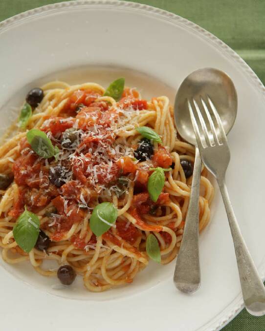 Jill Dupleix's spaghetti alla pomodoro <a href="http://www.goodfood.com.au/good-food/cook/recipe/spaghetti-alla-pomodoro-20111018-29wqo.html"><b>(RECIPE HERE).</b></a> Photo: Marina Oliphant