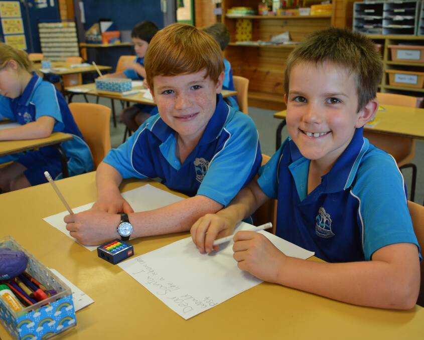 Special delivery for North Pole: Hastings Public School students Tim Lawrence and Oliver Dargan write to Santa.