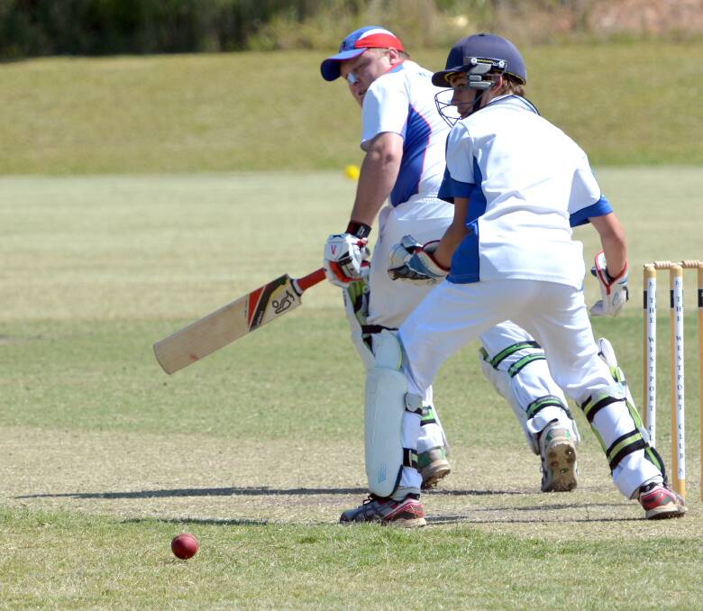 So close: Wauchope batsman Matt Day was the last wicket to fall on Saturday against Macquarie Hotel. He's pictured playing in round one against Pirates. 						    Pic:?PETER?GLEESON