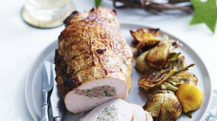 Turkey Roll with Pork & Fennel Sausage Stuffing. Photo: Supplied