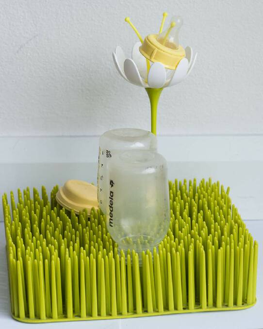 Toolkit: A drying rack for her daughter's bottles. Photo: Christopher Pearce