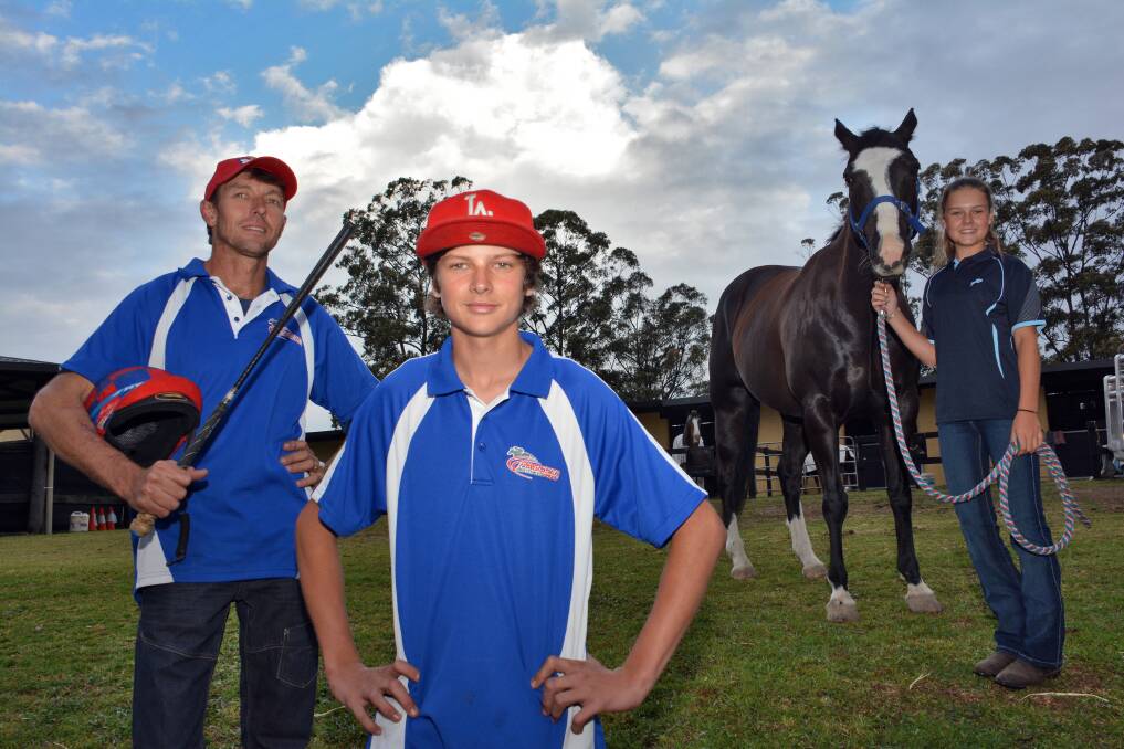 Family affair: The Grahams will be busy this weekend during the Port Macquarie Cup meeting. Peter will have a number of rides and his son Jesse and daughter Ceejay offer their services as strappers.