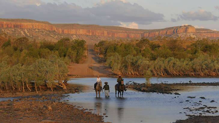 In the saddle at Home Valley Station on the Gibb River Road. Photo: Tourism WA
