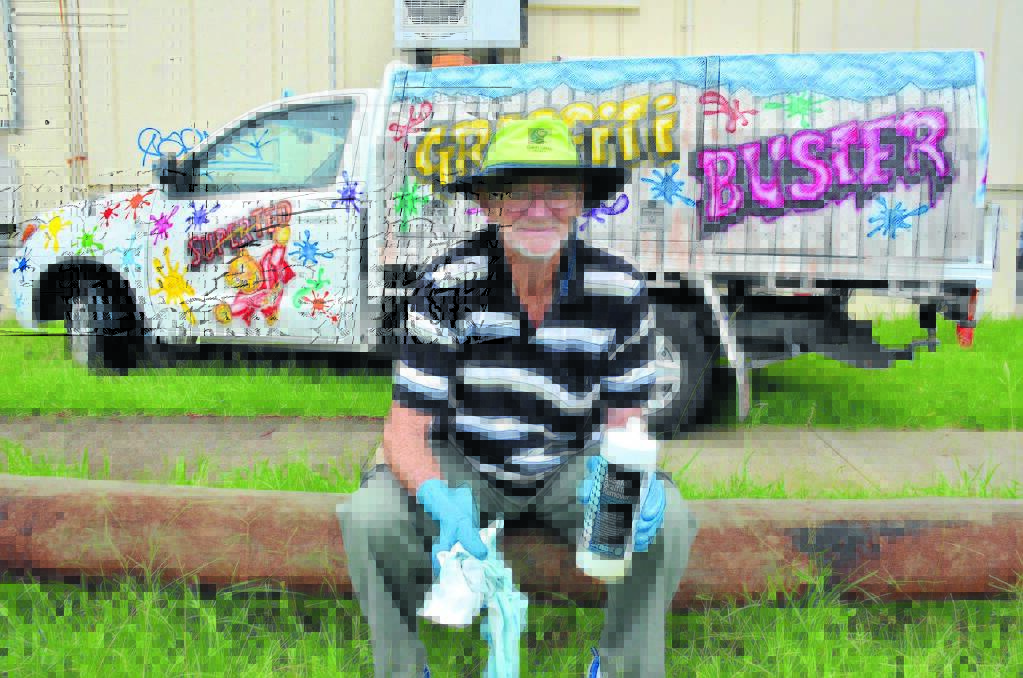 Knows what works: Graffiti buster Ted Bickford.