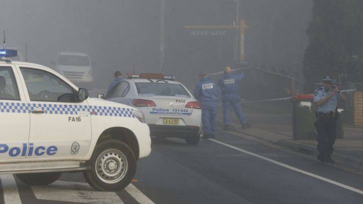 Police at the scene after Saif Jouda was shot dead in Horsley Park. Photo: Peter Rae
