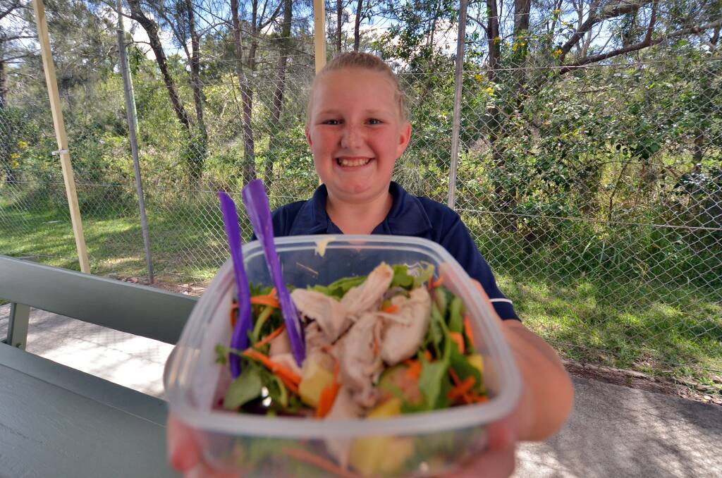 Worth it: Jessica Foster's mother has filled her lunch box with wholesome foods, in a change the nine-year-old has come to love.