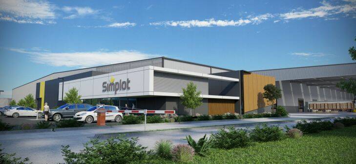 A rendser of the new logistics that Dexus will develop for Simplot at its?? Truganina??  industrial estate in Melbourne