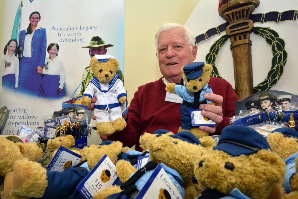 Buy a bear for Legacy: Bob Munro is one of the 33 legatees who provide assistance to widows and dependants of deceased or incapacitated returned servicemen here in our region.
