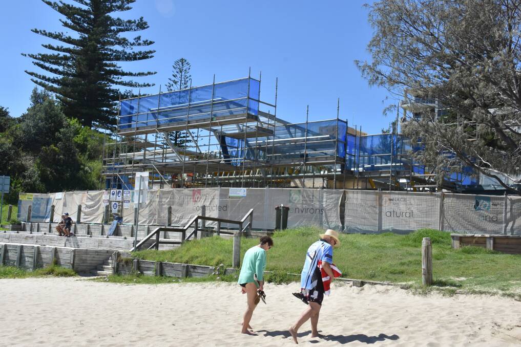 State of play: Marine Rescue Port Macquarie's radio base of operation at Town Beach will not be complete until mid-March. Pic: Nigel McNeil - taken before roof installation