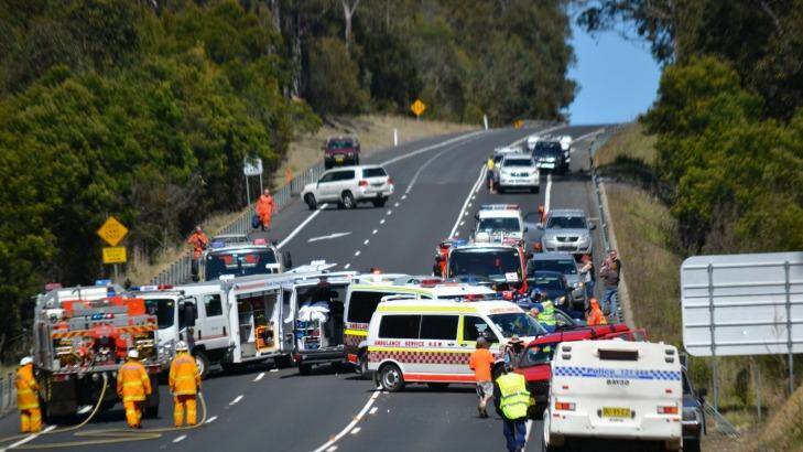 Two people have died after a three-car crash on the NSW south coast. Photo: Bay Post