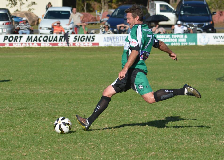 Solid again: Brad Spokes and the other Port United defenders had great games on Saturday against Kempsey Saints.		     Pic: IVAN SAJKO