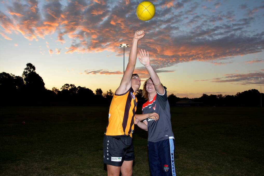 Bound for the big time: Fraser Carroll and Kobe McClure are a step closer to realising their AFL dreams with selection in a representative side to play this weekend.  Pic: PETER GLEESON