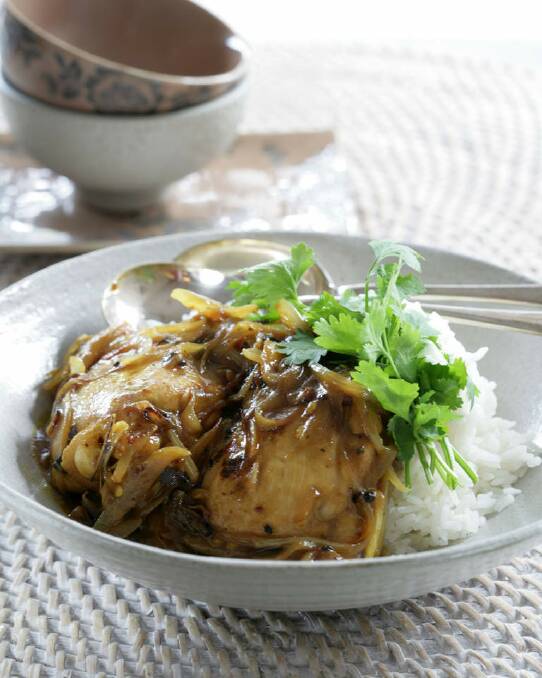Jeremy and Jane Strode's chicken and tamarind curry <a href="http://www.goodfood.com.au/good-food/cook/recipe/chicken-and-tamarind-curry-20111018-29wcp.html"><b>(recipe here).</b></a> Photo: Natalie Boog