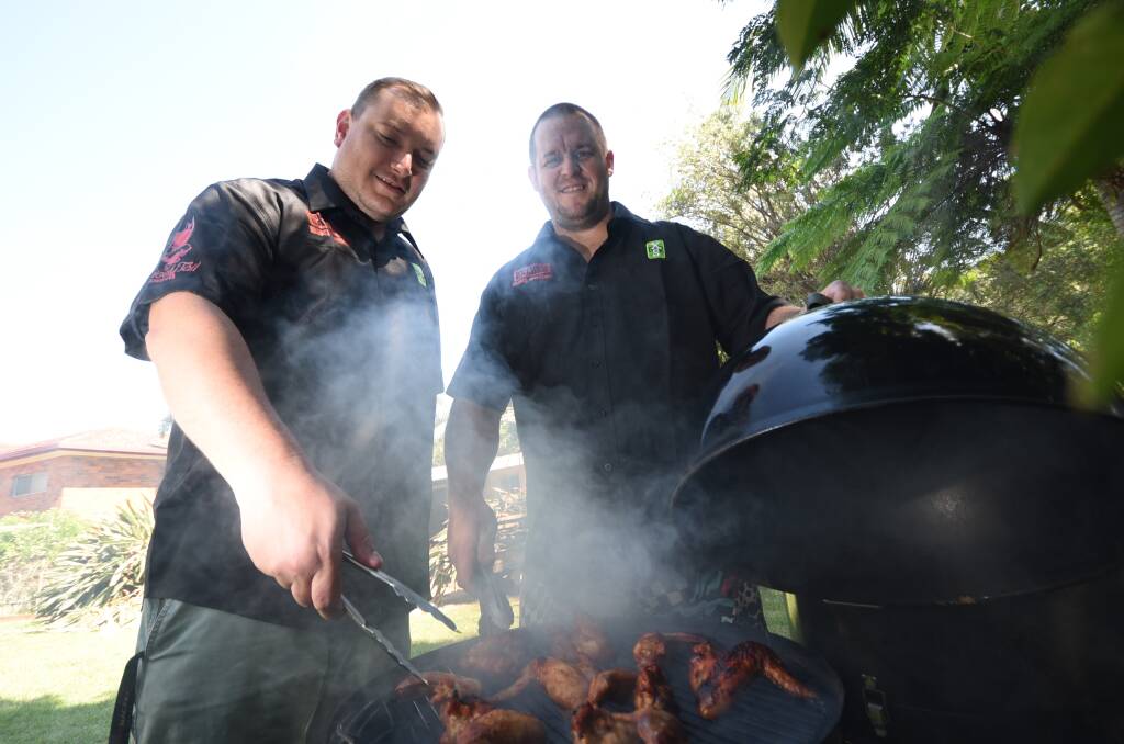 Set to smoke: Dylan Gaul and Matt Ford are ready to compete for XS BBQ on the weekend.