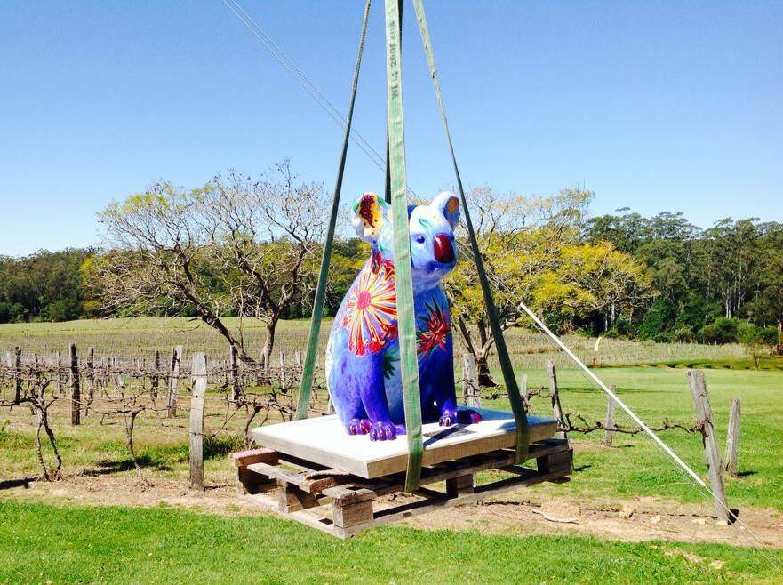 Say cheese: Bago Vineyard's koala sculpture was one of the first installed these school holidays - and is ready for happy snaps with locals and visitors alike.