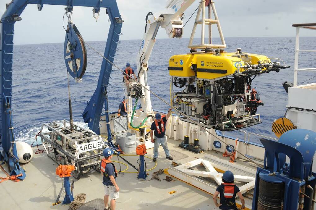 High tech: The remotely operated vehicle Hercules on deck of Exploration Vessel Nautilus. Pic: Dr Robert Ballard and Ocean Exploration Trust