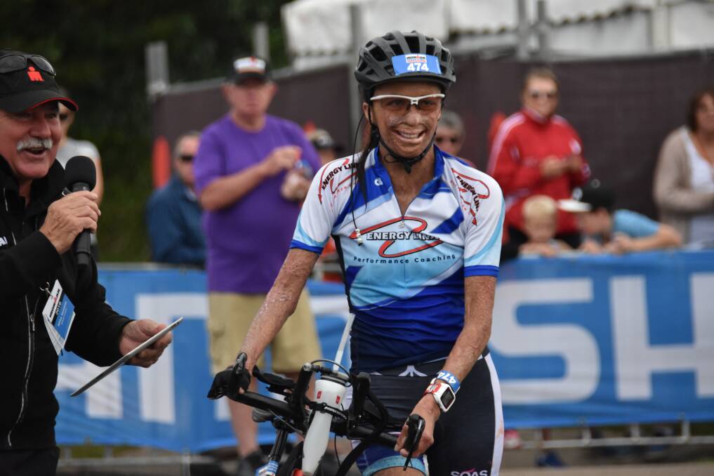 Forever an Ironwoman: Turia Pitt accomplished her goal of conquering Ironman on Sunday. Pic: PETER GLEESON