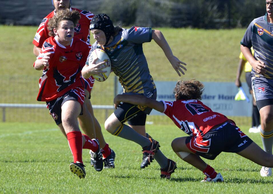 Good run: Oliver Nosworthy on he charge for the under 14s team at the AAMI Country Championships.