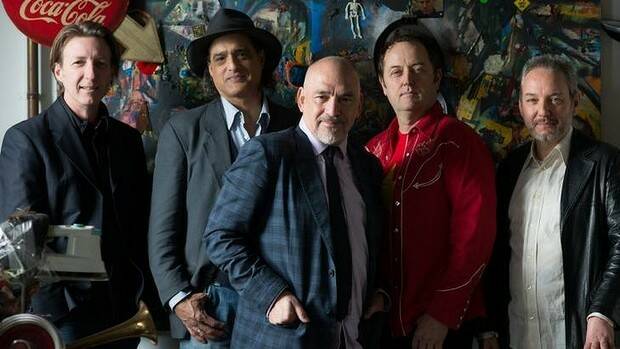 New line-up: Joe Camilleri (centre) with the latest version of The Black Sorrows hit the road with new album Certified Blue.