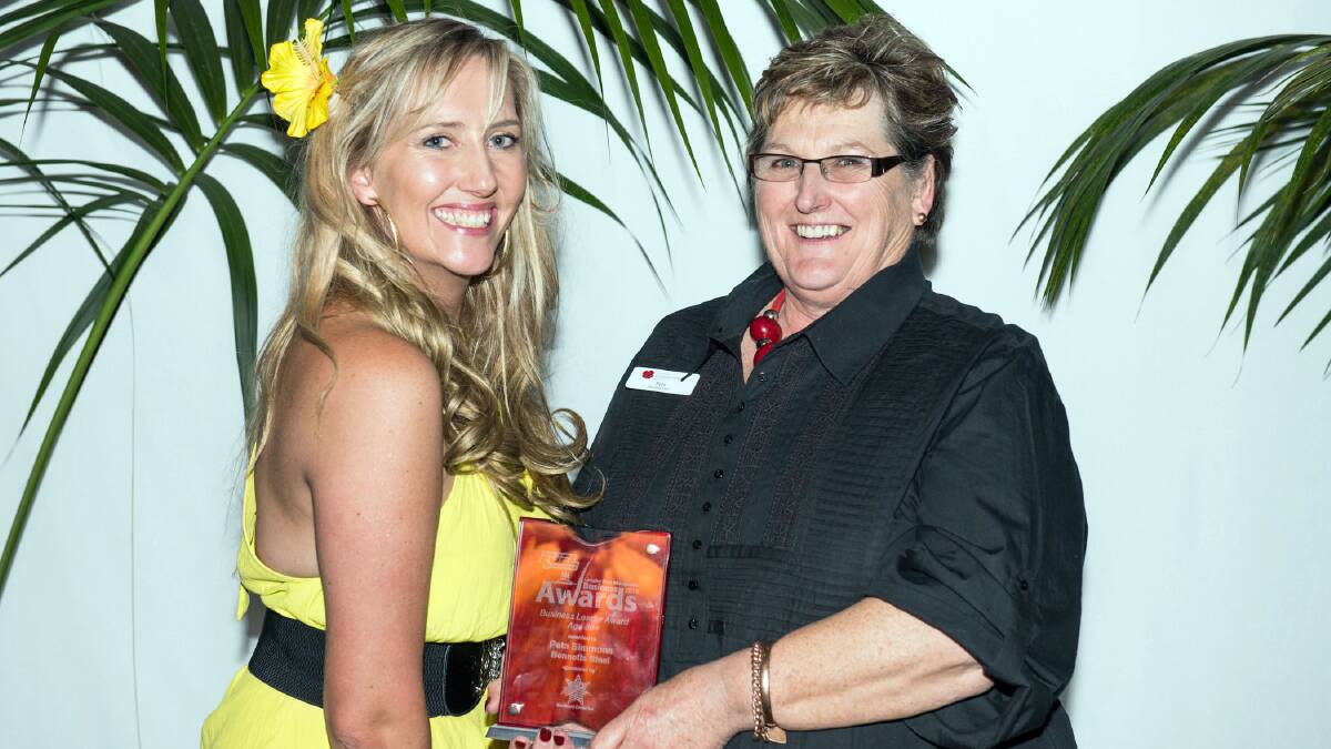STAR FM's Nicole Cooper congratulates one of 2013's winners at the Greater Port Macquarie Business Awards, Peta Simmons from Bennetts Steel. The 2014 list of finalists has been released.