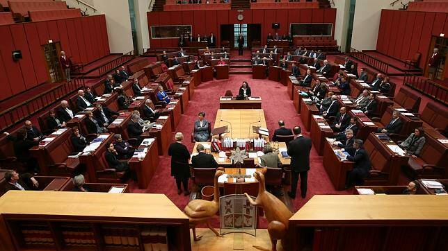 The Senate votes on the Carbon Tax Repeal Bill.
Pic: Alex Ellinghausen