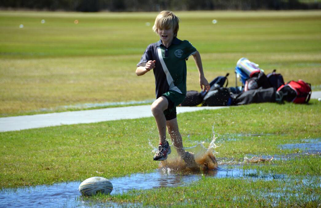 St Columba students celebrated the sun at Tuesday's Touch football Gala Day in Port Macquarie ... some had more fun than others.