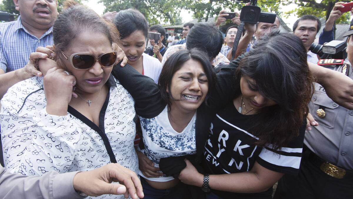 Myuran Sukamaran's sister arrives in Cilacap on the day of the execution. Picture: James Brickwood