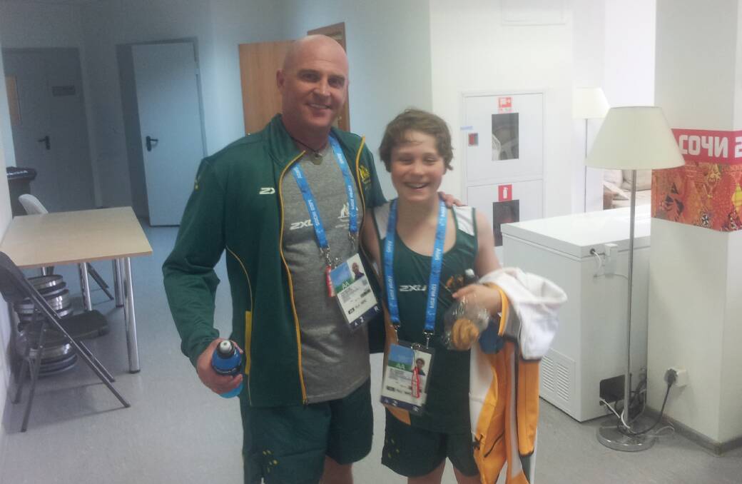 Trent with fellow Aussie snowboarder 14-year-old Ben Tudhope.