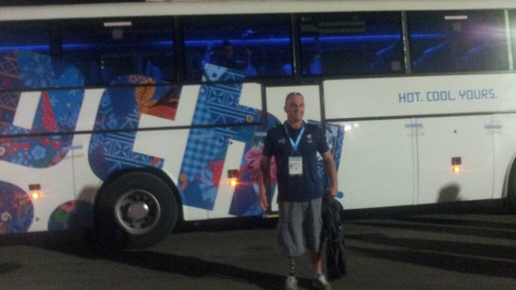 Trent Milton has arrived in Sochi for the 2014 Winter Paralympics.