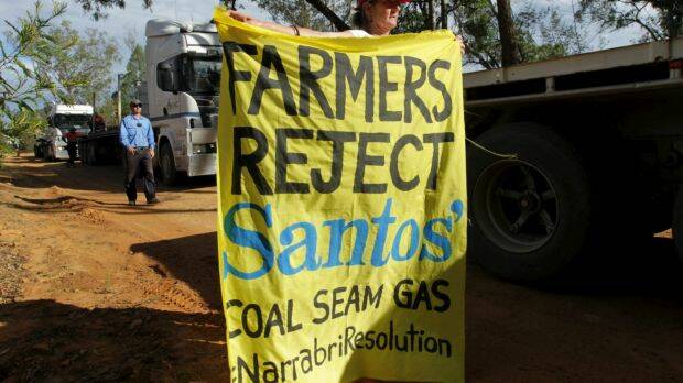 The Santos Narrabri CSG project has prompted protests. Photo: Dean Sewell
