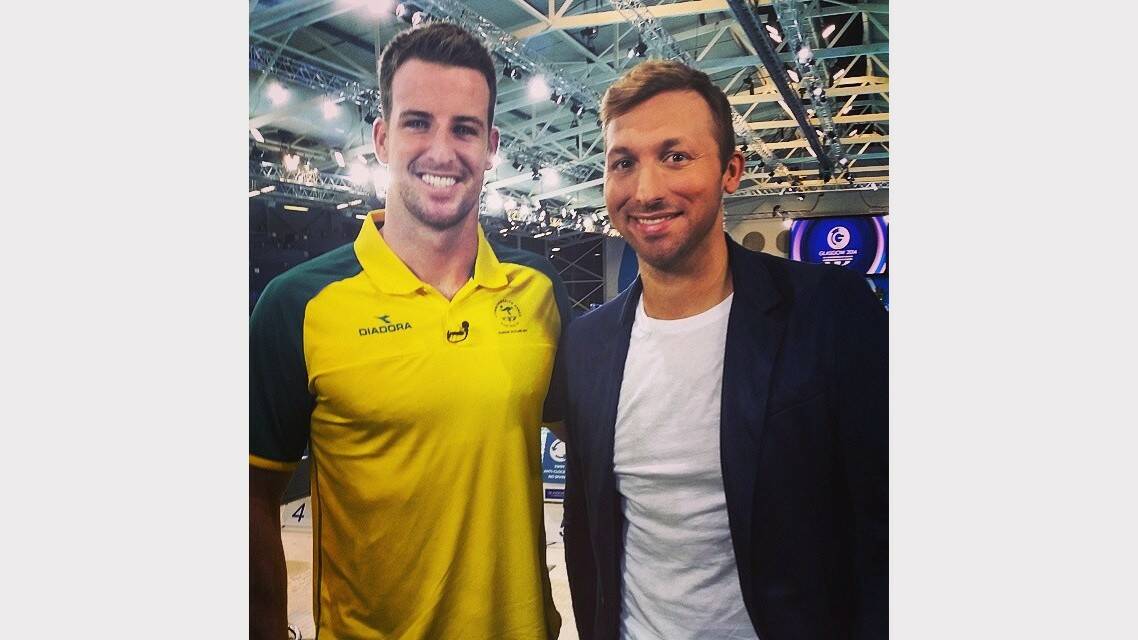 Two pretty talented swimmers - Port Macquarie's James Magnussen with ian Thorpe. Pic: @james_maggie via Instagram