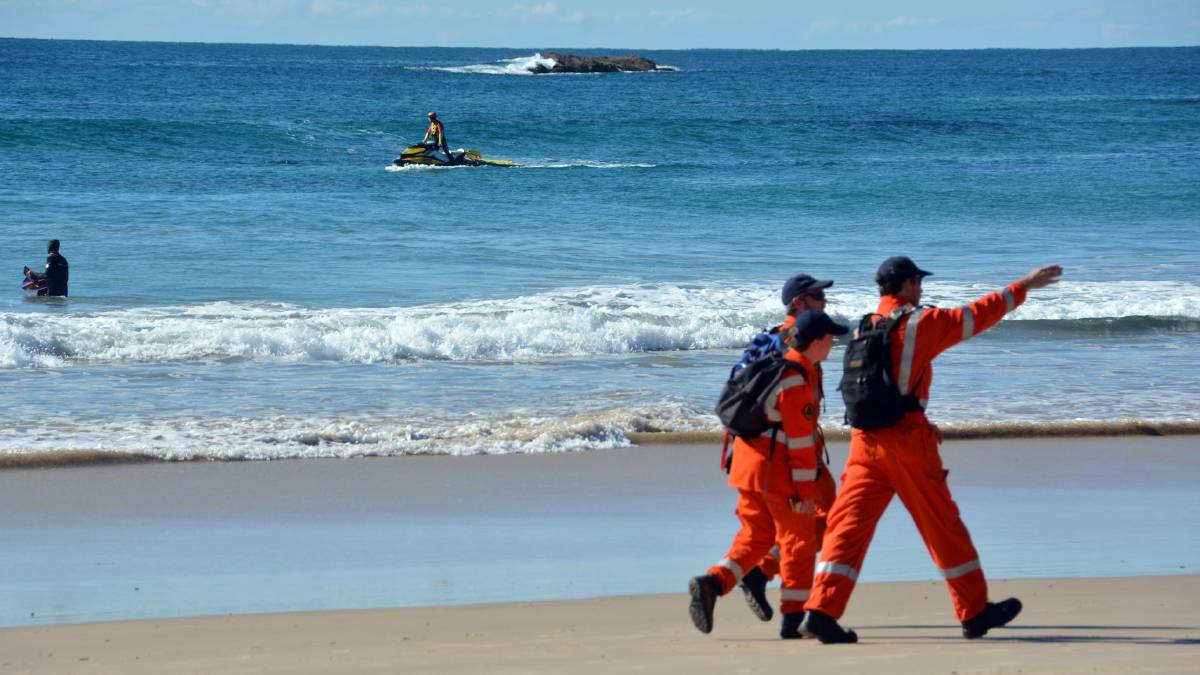 The search on Friday involved a number of agencies. Pic: Peter Gleeson